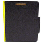 Classifcation Folder, Two Dividers, Letter, Black/Yellow, 15/Box