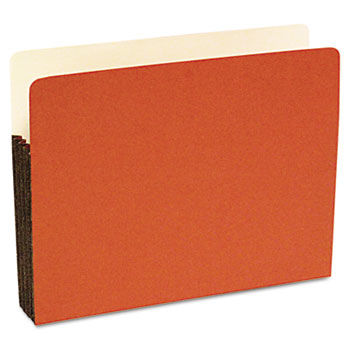 Durable File Pocket, 3 1/2 Inch Expansion, 11 3/4 x 9 1/2, Letter, Red, 25/Box