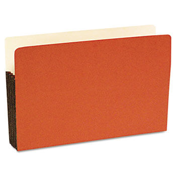 Durable File Pocket, 3 1/2 Inch Expansion, 11 3/4 x 9 1/2, Legal, Red, 25/Box