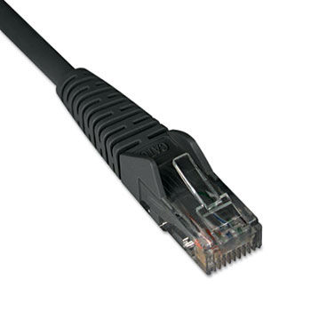 N201-001-BK 1ft Cat6 Gigabit Snagless Molded Patch Cable RJ45 M/M Black, 1'