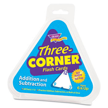 Addition/Subtraction Three-Corner Flash Cards, 6 & Up, 48/Set