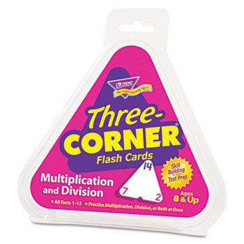 Multiplication/Division Three-Corner Flash Cards, 8 & Up, 48/Set