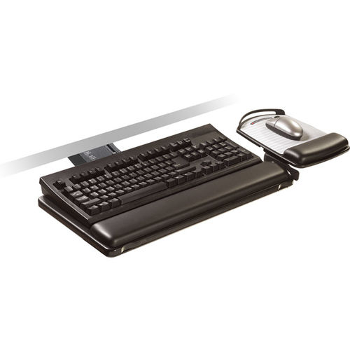 Premium Adjustable Keyboard Tray With Sit/Stand Feature And Gel Wrist Rests-23"" Track Length