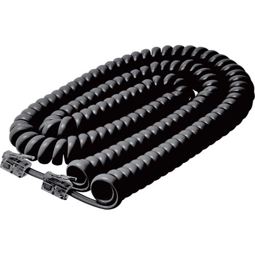 7' Black Coiled Handset Cord
