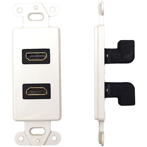 DATACOMM ELECTRONICS 20-4502-WH Dcor Wall Plate Insert with 90 Dual HDMI(R) Connector