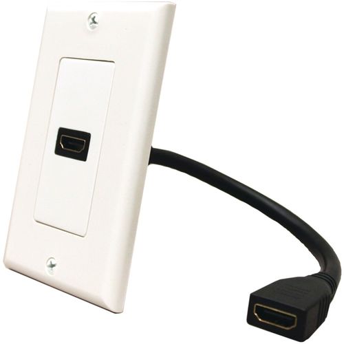 DATACOMM ELECTRONICS 20-4503-WH Wall Plate HDMI(R) Connector & Pigtail