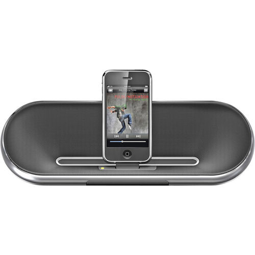 Aluminum Finish Portable Fidelio Speaker System With wOOx Technology And iPod/iPhone Dock