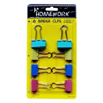 Binder Clips - 8 pack - 1.25"" + 1"" Case Pack 48