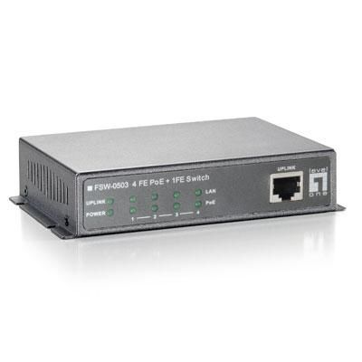 4 p PoE w/10/100 WM Switch