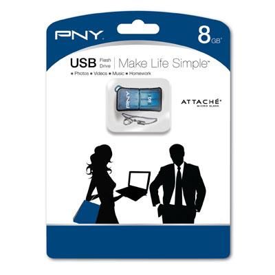 8GB Micro Sleek-Blue USB Flash