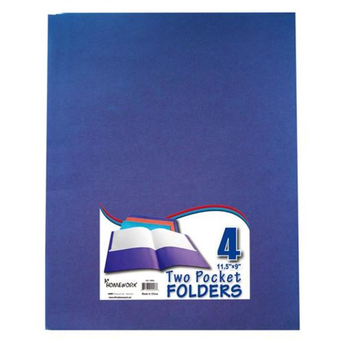 Two Pocket Folders - 4 Pack - Assorted Colors Case Pack 48