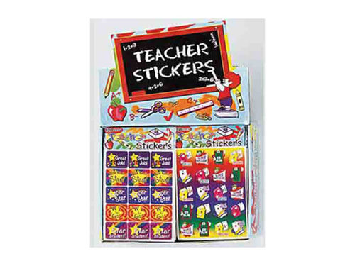 Teacher reward stickers display
