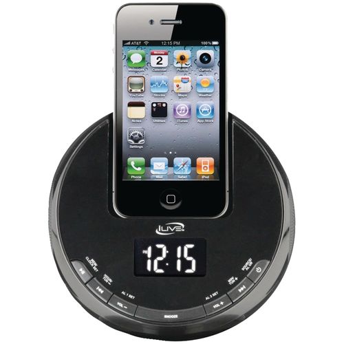 ILIVE iCP101B iPhone(R) AM/FM Alarm Clock Radio Sphere with Dock