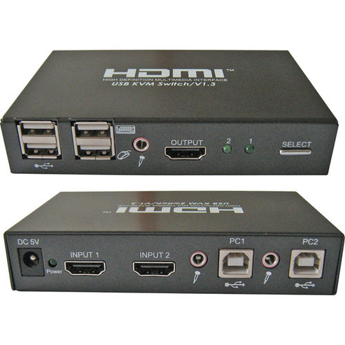 2-Port HDMI USB KVM Switch with Cables