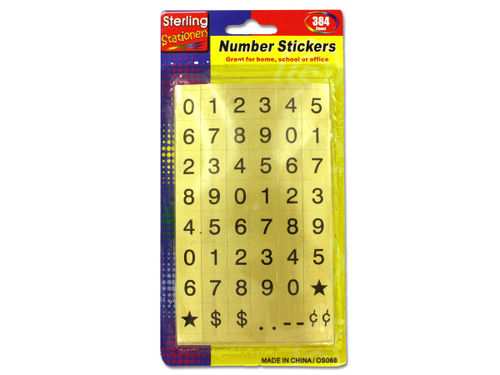 Number sticker sheets