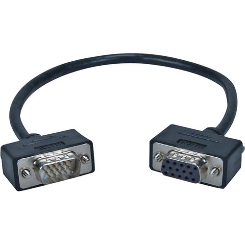 1' High Performance Ultra Thin VGA/QXGA HD15 Male to Female Tri-Shield Cable