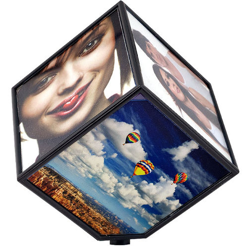 Revolving Photo Cube - Magically Displays 6 Photos