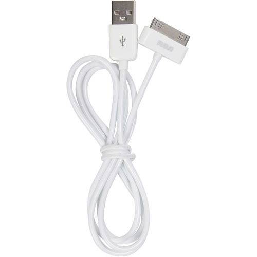 White 3' 30-Pin Connector-to-USB Power/Sync CableStandard Packaging