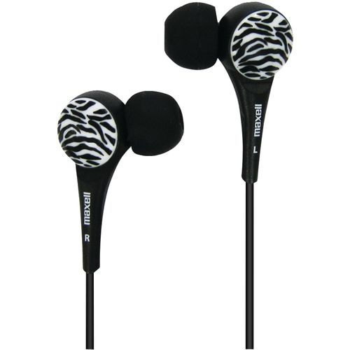 MAXELL 190269 - WTBLACK Wild Things Zebra Earbuds (Black)