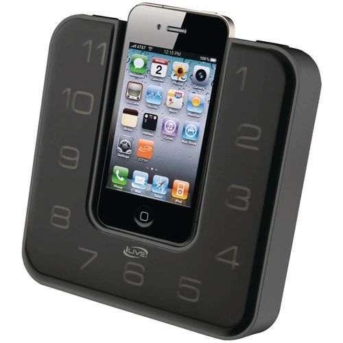 ILIVE iCP391B iPhone(R)/iPod(R) Clock Radio with App Enhancements