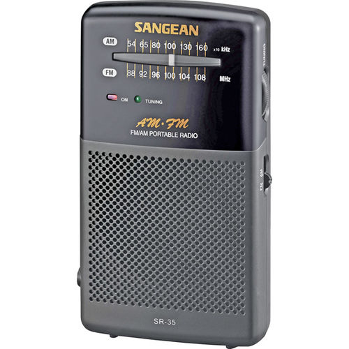 Portable AM/FM Hand-Held Receiver with Built-In Speaker