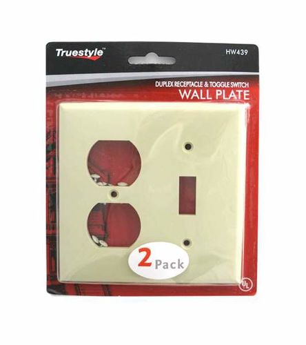 2Pc Ivy Toggle Recept Wall Plate 4.5X4.5 Case Pack 48