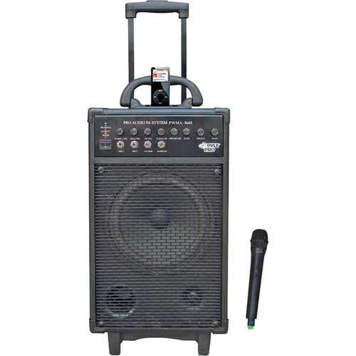 500-Watt Battery Powered PA System with iPod Dock and Wireless Microphone