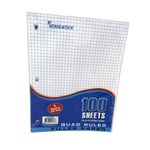 Quad Ruled Filler Paper - 100 Sheet - 10.5"" x 8"" Case Pack 36