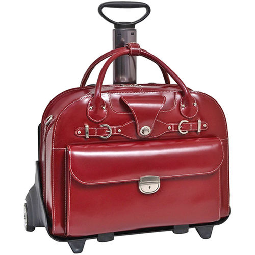 15.4"" Roseville Fly-Through Checkpoint-Friendly 2-in-1 Removable-Wheeled Leather Ladies Laptop Case