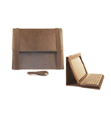 Professional Cable iPad Case with Bluetooth Keyboard - Brown