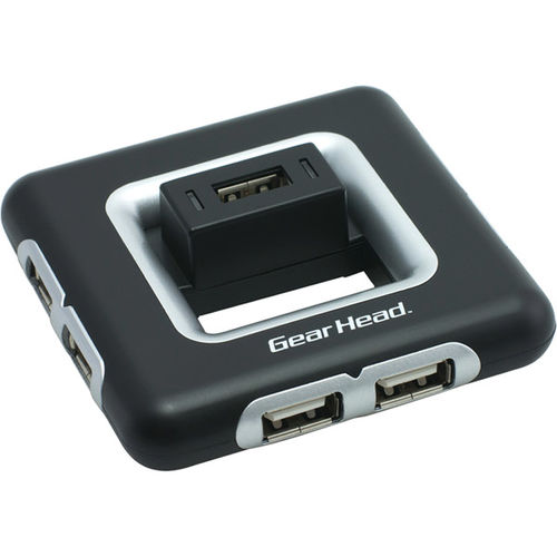 Black 7-Port USB 2.0 Hub With AC power adapter