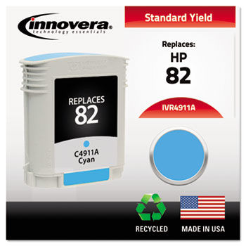 4911A Compatible, Remanufactured, C4911A (82) Ink, 1430 Page-Yield, Cyan