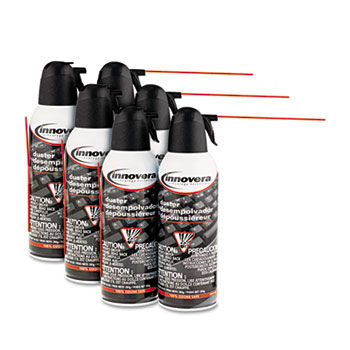 Compressed Gas Duster, 6 10oz Cans/Pack