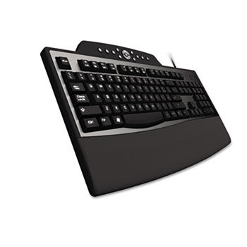 Pro Fit Comfort Keyboard, Internet/Media Keys, Wired, Black