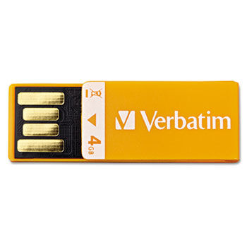 Clip-It USB 2.0 Flash Drive, 4G, Orange