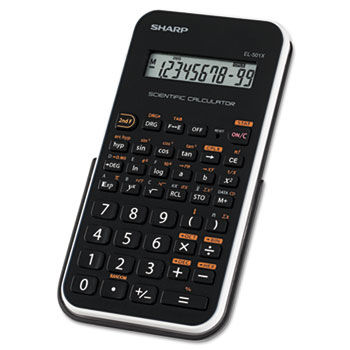 EL-501XBWH Scientific Calculator, 10-Digit LCD, Black/White