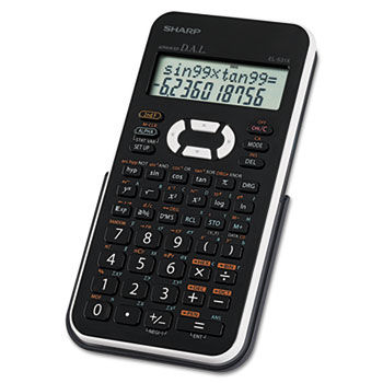 EL-531XBWH Scientific Calculator, 12-Digit LCD, Black/White
