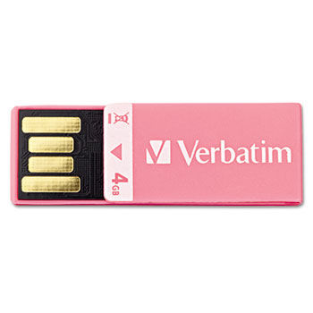 Clip-It USB 2.0 Flash Drive, 4G, Pink
