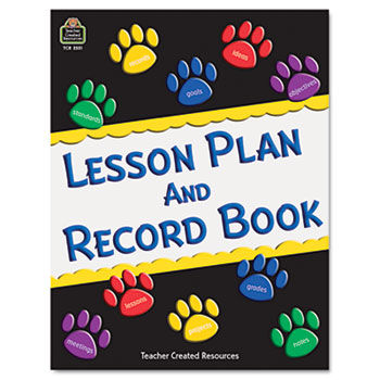 Paw Prints Lesson Plan & Record Book With Monthly Planner, 160 Pages, 8-1/2 x 11