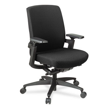 F3 Series Synchro-Tilt Work Chair, Black Upholstery