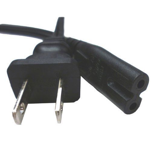 Notebook Power Cord - Figure 8 Style - 6 Feet - IEC 320 C7 to NEMA 1-15P - Replacement power cord for laptop