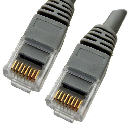Gray Ethernet Network, Patch Cable, Molded Snagless Boot, 50 feet - Connects computer to network or router via the CAT5E RJ45 connection