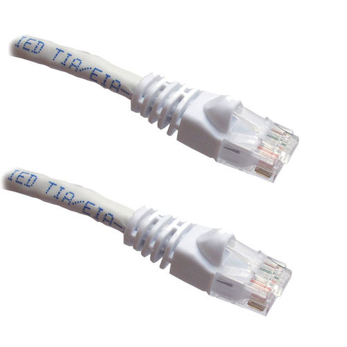 White Ethernet Network, Patch Cable, Molded Snagless Boot, 5 feet - Connects computer to network or router via the CAT5E RJ45 connection