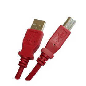 RED - USB 2.0 Compliant ""A"" to ""B"", 6 feet - High Speed USB Cable to connect USB Devics to a hub or computer