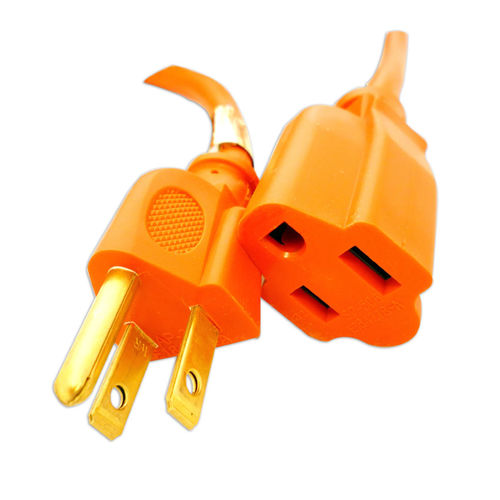 16 AWG Power Cord Extension - 3 Prong - Indoor/Outdoor Heavy Duty Orange - 25 Feet