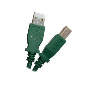 GREEN - USB 2.0 Compliant ""A"" to ""B"", 6 feet - High Speed USB Cable to connect USB Devics to a hub or computer