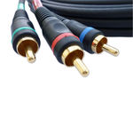 3 RCA to 3 RCA Male to Male Component Video Cable - 6 Feet- 6 FT - Connects Component Video Device such as VCR DVD to Component TV Projector