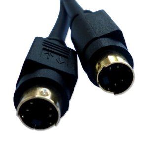 Mini Din Male - Male S-Video Cable - 12 Feet - Connects computer, DVD, etc. with S-VIDEO ""out"" to Projector or TV with S-Video ""in""
