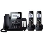 PANASONIC KX-TG6672B DECT 6.0 Plus Corded/Cordless Phone System with Talking Caller ID & Digital Answering System (Corded base system & 2 handsets)