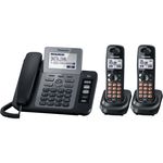 PANASONIC KX-TG9472B DECT 6.0 2-Line Corded/Cordless Phone System with Digital Answering System (Corded base system & 2 handsets)